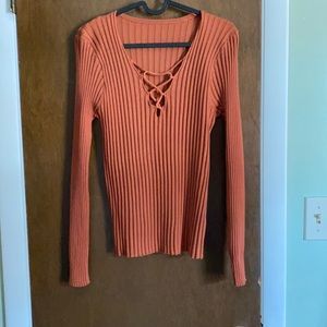 Orange Seater with cross neck